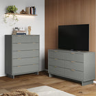 Manhattan Comfort - Granville commode moderne et double commode - gris clair - ensemble de 2-Recommandé pour les téléviseurs jusqu'à 50 pouces