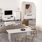 Manhattan Comfort - Table basse moderne Ella 120 cm - Blanc-Garantie limitée du fabricant de 30 jours