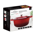 JS Gourmet - Casserole 6,6 Qt – Rouge cerise-Capacité de 6,6 Qt