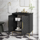 Modway - Awaken 30" Vanette de salle de bain - Noir noir-Trous centraux de 8"