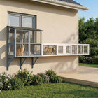 PawHut - Tunnel pour chat 98 po d’extérieur avec design combinable, portes - blanc-Permet une forme en L, une extension à gauche et à droite, ou même une tente pour chat ou un catio à l’extrémité 