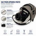 Vangoddy - Sac à bandoulière rembourré pour appareil photo - gris acier-La bandoulière rembourrée amovible permet un transport confortable et mains libres