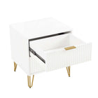 Manhattan Comfort - Table de nuit moderne DUMBO 20,07" à 2 tiroirs - Blanc-Parfait pour le rangement de chevet, les lampes ou les objets de décoration