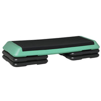 Soozier - Stepper Plateforme Aérobie Réglable 43 po 3 Niveaux Avec Rehausses 4 po, 6 po, 8 po Entraîneur Cardio - Noir Vert-Excellente plateforme d'entraînement cardio pour tonifier, perdre du poids et renforcer le corps   