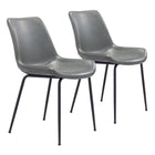 Zuo - Byron Chaise de salle à manger - Gris - Ensemble de 2-Assemblage requis