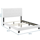 Modway - Amira Tissu rembourré Lit King, Blanc-Rembourré dans un tissu polyester