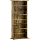 HOMCOM - Armoire de rangement multimédia à 8 niveaux - brun rustique-Peut contenir jusqu'à 360 CD dans 8 compartiments
