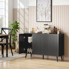 HOMCOM - Buffet 47,2 po L avec rangement - noir-Deux armoires avec étagères réglables sur trois niveaux pour un rangement flexible et spacieux 
