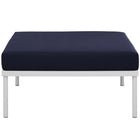 Modway - Harmony Terrasse extérieure Aluminium Ottoman in Marine blanche-Capuchons de pied en plastique noir sans marque