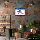 Alexis Lafreniere New York Rangers Shooting sur toile - Toile encadree - 31" x 22"-Sous licence officielle de la LNH et de l'AJLNH