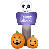 GEMMY - Panneau gonflable Joyeux Halloween - 137 cm-S'illumine grâce à une lumière LED brillante et économe en énergie