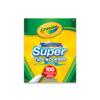 Marqueurs lavables Super pointes Crayola, ensemble de 100-Comprend 100 marqueurs lavables Super pointes Crayola aux couleurs Crayola