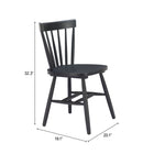 Zuo - Tyce Chaise de salle à manger - Noir - Ensemble de 2-Garantie limitée de 3 ans