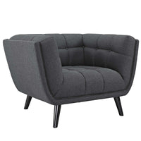 Modway - Bestow Tissu rembourré Fauteuil - Gris-Fauteuil moderne Chic Luxe