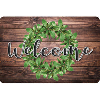 Ashley Productions - The Original Fun Mat - Tapis de Bienvenue - 15 -5" x 23 -5" - Couronne Verte de Bienvenue-Mesure et design : Le tapis de bienvenue en forme de couronne verte mesure 15,5 po x 23,5 po.