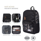 Habitu Sac à dos pour ordinateur portable de voyage - Camouflage Noir-Dimensions: 16,9 H x 11,8 L x 4,7 P po