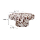 Modway - Alora Intérieur - Terrasse extérieure Rond de béton Table basse - Marbre rouge-Construction en béton solide