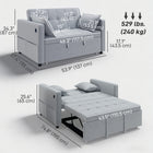 HOMCOM - Canapé-lit gigogne avec port USB et dossier réglable - gris clair-Les ports USB-A et USB-C permettent de recharger facilement les appareils 