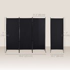 HOMCOM cloison de séparation autoportante à double charnière à 3 panneaux pour bureau à domicile - noir-Assemblage simple requis 