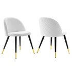 Modway - Cordial Chaises de salle à manger Ensemble de 2 - Blanc-Fauteuils d’appoint rétro modernes