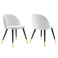 Modway - Cordial Chaises de salle à manger Ensemble de 2 - Blanc-Fauteuils d’appoint rétro modernes