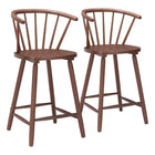 Zuo - Stenger Tabouret de comptoir - Noyer - Ensemble de 2-Repose-pieds ergonomique et confortable