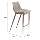 Zuo - Magnus Tabouret de bar - Brun/Noyer - Ensemble de 2-Garantie limitée de 3 ans