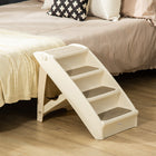 PawHut - Escalier pour chien pliable portable à 4 niveaux - beige-Se plie facilement et peut être rangé lorsque nécessaire 