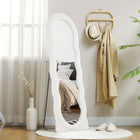 HOMCOM - Miroir irrégulier ondulé avec cadre - 23,6 po l x 63 po h - blanc-Miroir en arche avec design ondulé à double couche pour une touche esthétique unique 