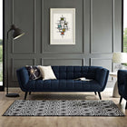 Modway - Frame Treillis marocain de transition Tapis de comédie 8 pi l x 10 pi L - Noir et blanc-Protéger les planchers de la circulation ou des meubles