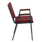 Flash Furniture – Chaise empilable robuste à revêtement bourgogne à motifs et rembourrage de 3 po Hercules, avec accoudoirs, p/4-Capacité de poids de 550 lb