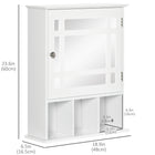 Kleankin - Armoire de salle de bain murale avec miroir et trois étagères - blanc-Armoire à porte avec une étagère et 3 étagères ouvertes en bas pour vos nécessités quotidiennes 