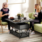 HOMCOM - Table basse relevable avec compartiments cachés - noir-Le style moderne avec un effet bois noir s'harmonise avec divers décors intérieurs