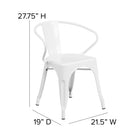 Flash Furniture – Ensemble avec table et 2 sièges à bras ajourés, intérieur/extérieur, métal, blanc (CH31330270WH)-27,75 larg. x 27,75 prof. x 29 haut. (po)/carré