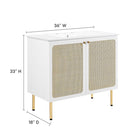 Modway - Chaucer 36" Vanette de salle de bain - Blanc blanc-Tablette réglable