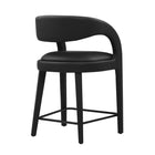 Modway - Pinnacle Cuir végane Tabouret de comptoir - Noir noir - Ensemble de 2-7