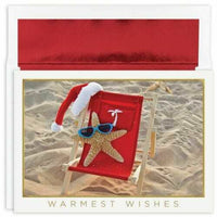 JAM Paper - Ensemble de cartes de Noël et enveloppes assorties - Père Noël étoile de mer - paquet de 18-Couleur : Père Noël étoile de mer.