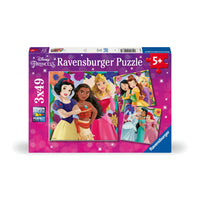 Ravensburger - Disney Princesses Girl Power ! Ensemble-3 puzzles de 49 pièces, 3 posters en couleurs