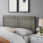 Modway - Archie Bois Tête de lit complète, Gris-Bois d’hévéa et placage MDF