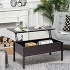 HOMCOM - Table basse moderne relevable 39 po avec compartiment de rangement caché - café-Design rectangulaire offrant un look unique et moderne