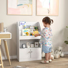 Qaba - Organisateur de rangement pour jouets, étagère pour livres pour enfants, chambre, crèche - blanc-Hauteur adaptée pour un accès facile par les enfants de 3 à 8 ans  
