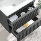 Modway - Render Support mural de 24" Vanette de salle de bain - Blanc charbon-MDF et panneau de particules