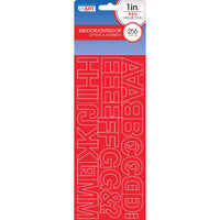 Creative Start - Lettres, chiffres et symboles autocollants - 1 po - Rouge - Paquet de 256-Cet ensemble comprend 256 lettres, chiffres et symboles autocollants pour créer une signalisation claire et personnalisable