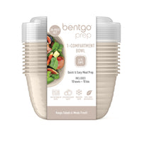 Bentgo - Bol Prep à 1 compartiment - Blanc cassé - Paquet de 10-Plus besoin de mesurer vos portions, le volume est déjà indiqué en relief sur le bol