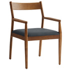 Modway - Solara Bois de cuir végane Fauteuils de salle à manger Ensemble de 2 - Noir noyer-Assemblée requise
