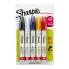 Sharpie - Marqueur à peinture à l'huile − Pointe moyenne − Paquet de 5-L'encre à séchage rapide marque avec des traits opaques et lustrés sur les surfaces claires ou foncées
