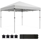 Outsunny - Tente auvent pliante 10 pi l x 10 pi L avec parois latérales amovibles et sac de transport - Blanc-Le design pop-up permet de monter et démonter la tente de gazebo en quelques minutes