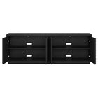 Hudson&Canal - Meuble TV Tullis pour téléviseurs jusqu'à 78" - Grain noir-Nettoyer avec un chiffon doux et sec, sans produits chimiques agressifs ni produits de nettoyage abrasifs