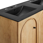 Modway - Appia Double évier 48" Vanette de salle de bain - Noir de chêne-8