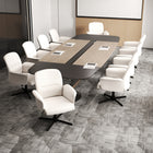 Homy Casa - Chaise de conférence pivotante pour bureau, Tissu beige-Dossier ergonomique haut avec soutien lombaire intégré